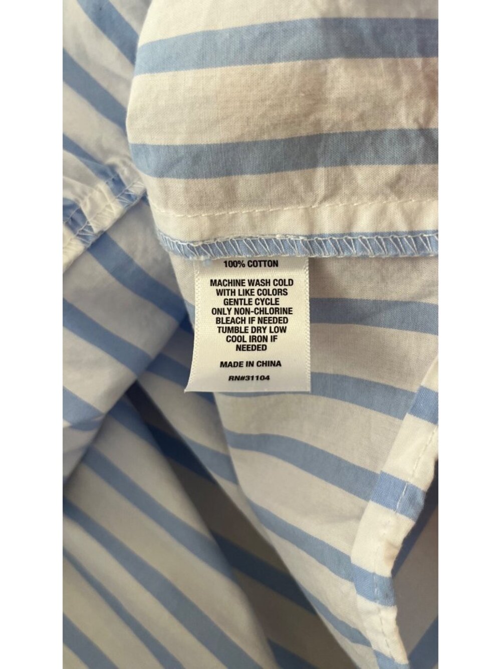 Crown & Ivy Maxi Dress Womens L Blue Stripe Ruffle Stand Collar Tiered Coastal - Picture 5 of 7